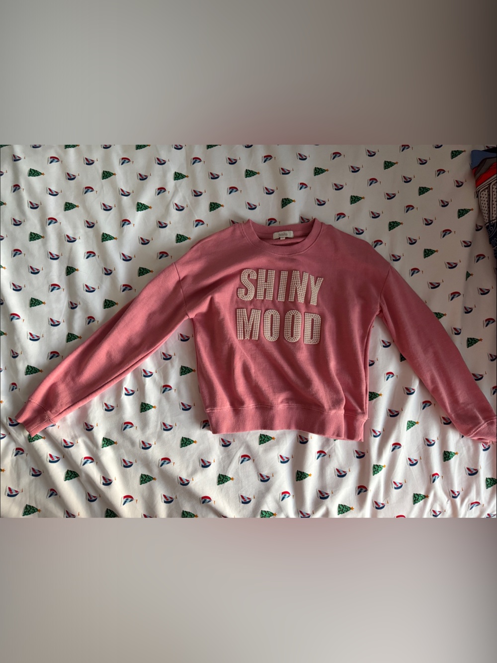 Girls' Pink "Shiny Mood" Graphic Sweatshirt